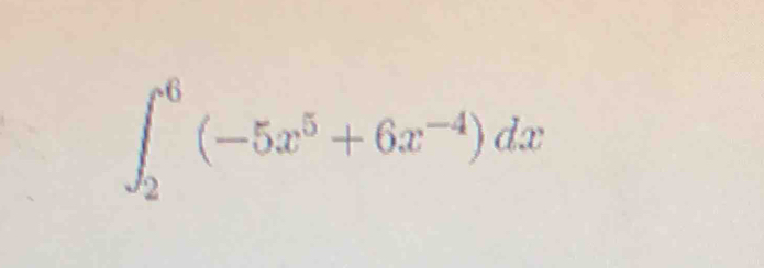 ∈t _2^(6(-5x^5)+6x^(-4))dx