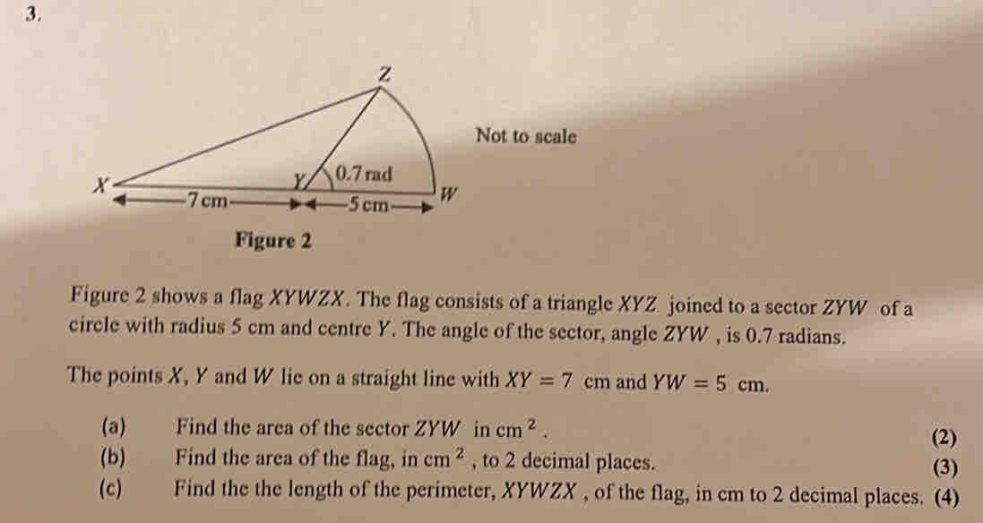 Not to scale Figure 2 Figure 2 shows a flag XYWZX. The flag consists of ...