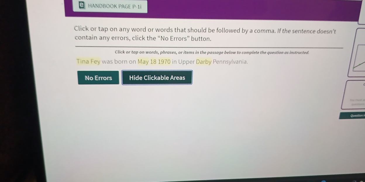 Solved: HANDBOOK PAGE P-1i Click or tap on any word or words that ...