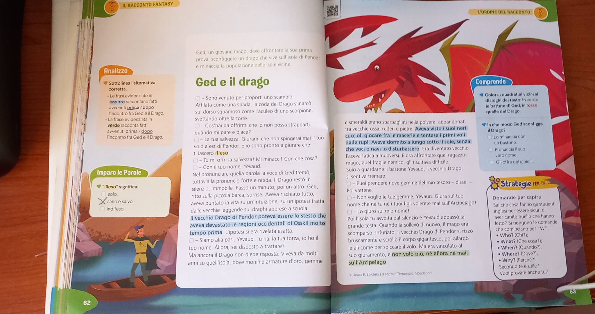 Risolto:IL RACCONTO FANTASY l'ordine del raccontó Ged, un giovane mago ...