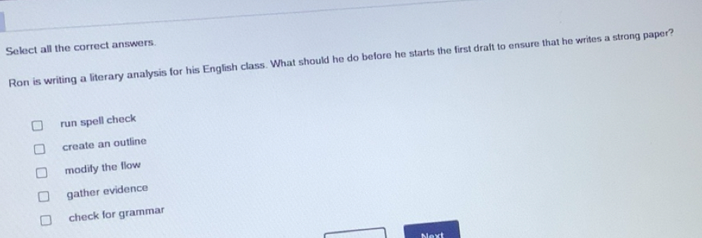 Solved: Select all the correct answers. Ron is writing a literary ...