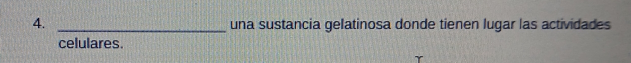 una sustancia gelatinosa donde tienen lugar las actividades 
celulares.