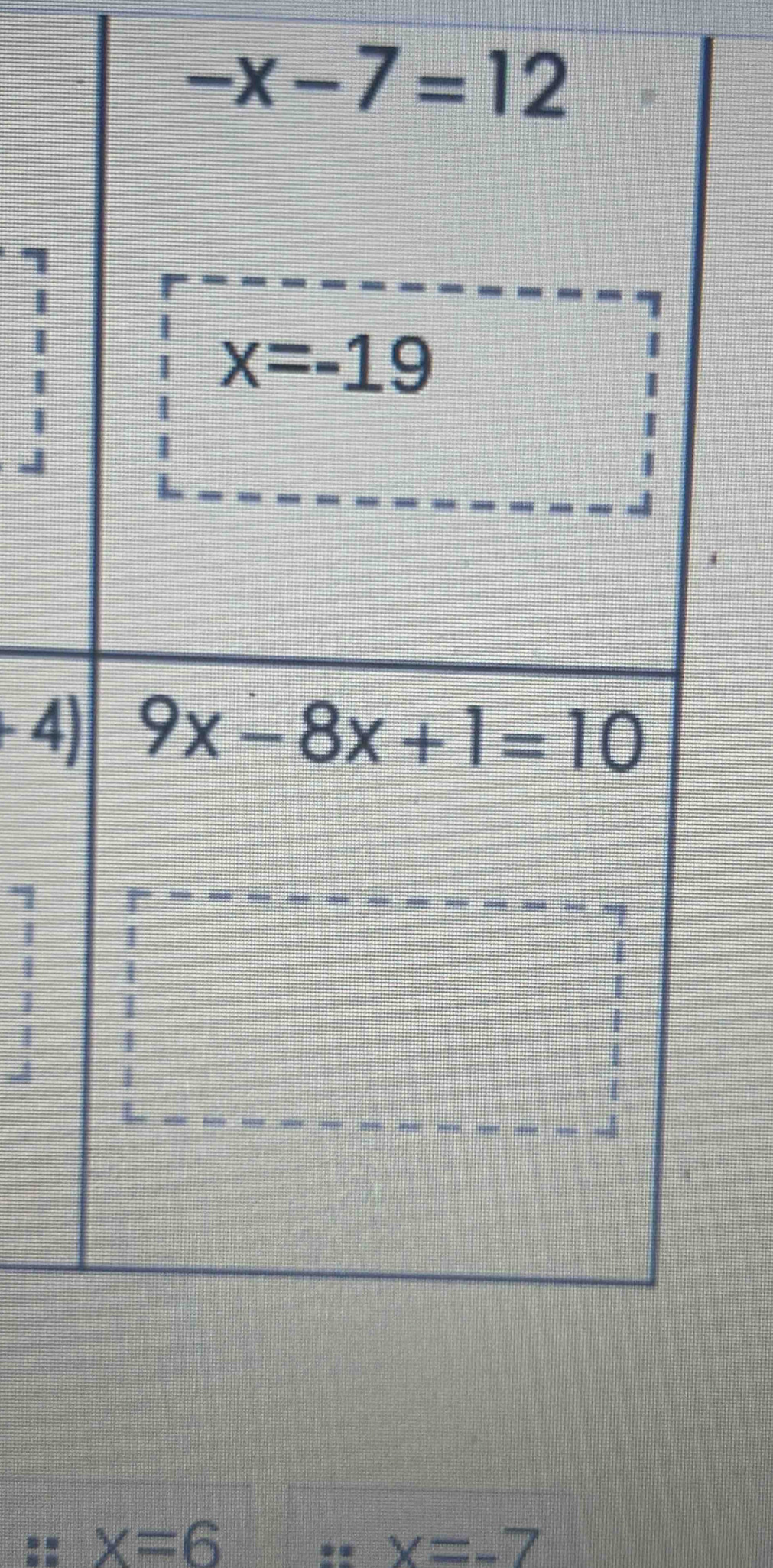 7
4)
1
:: x=6 x=-7
*