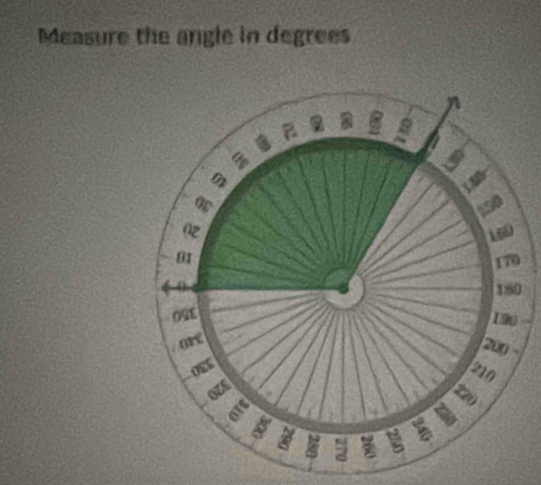 Measure the angle in degrees