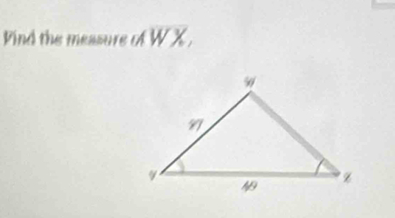 Pind the measure of W X ,