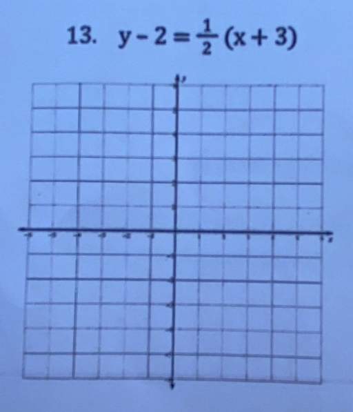 y-2= 1/2 (x+3)