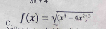 3x+4
C. f(x)=sqrt((x^3-4x^2)^3)