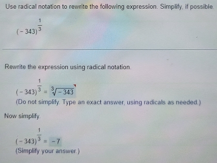 Solved: Use radical notation to rewrite the following expression ...