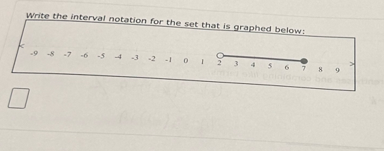 Write the interval no