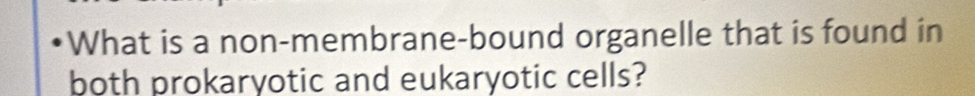 What is a non-membrane-bound organelle that is found in 
both prokaryotic and eukaryotic cells?