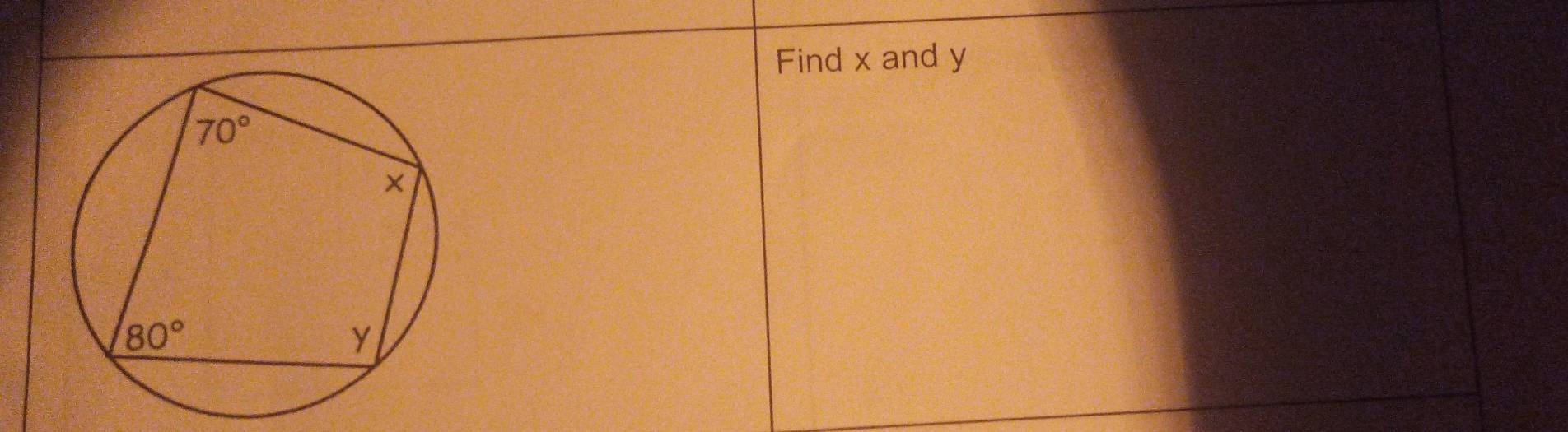 Find x and y