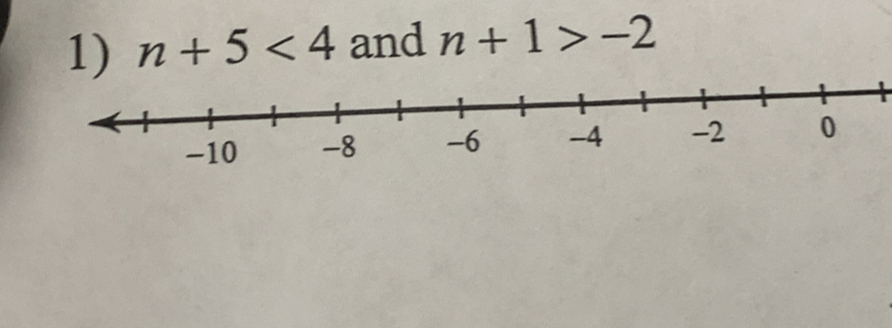 n+5<4</tex> and n+1>-2