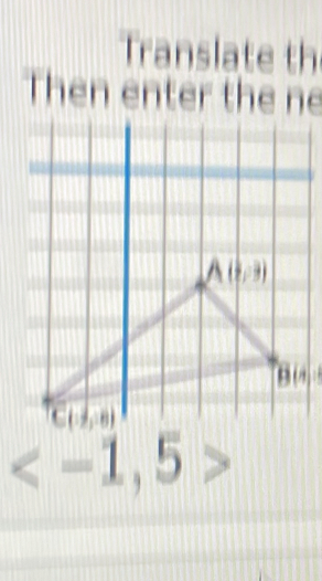 Translate th 
Then enter the ne
A(b,3)
B(4)
C(-1,0)