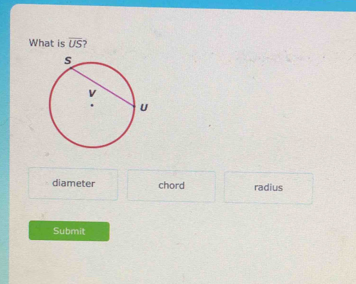 What is overline US
diameter chord radius
Submit