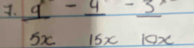  9/5x - 4/15x -frac 310x