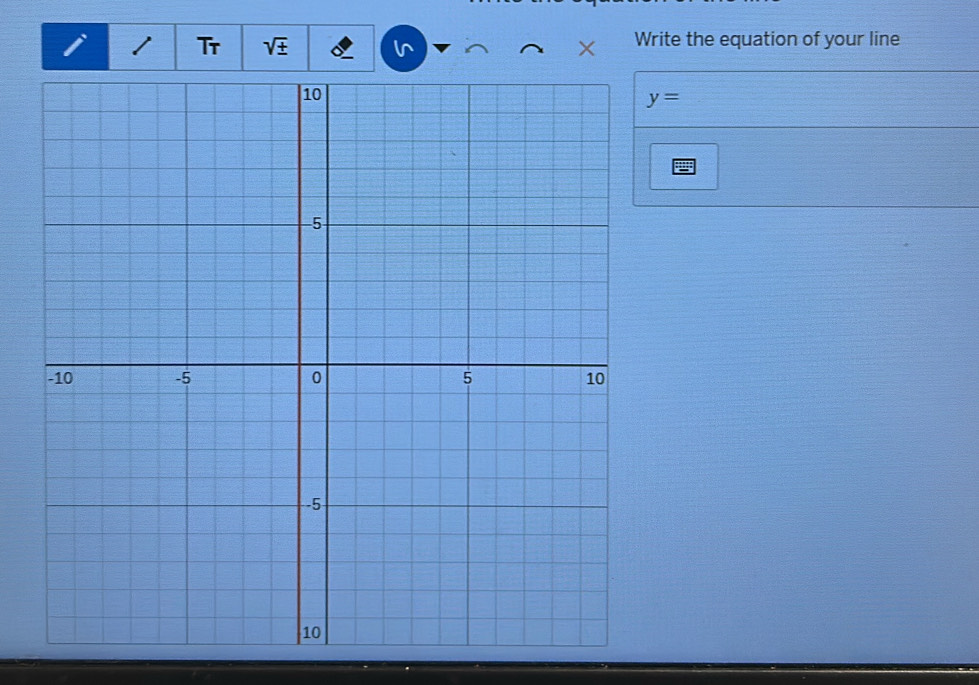 Tr sqrt(± ) ^ Write the equation of your line
y=