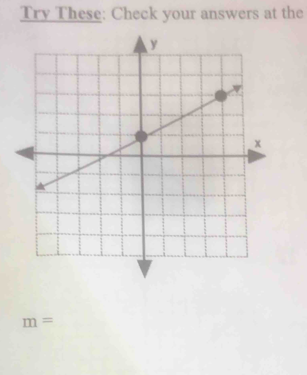 Try These: Check your answers at the
m=