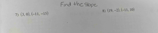 (3,0),(-11,-15) (19,-2), (-11,10)