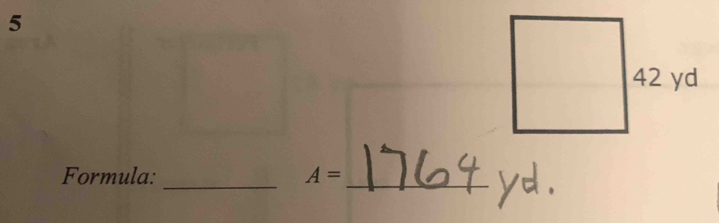 Formula: _ A= _  yd.