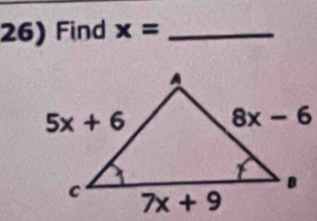 Find x= _