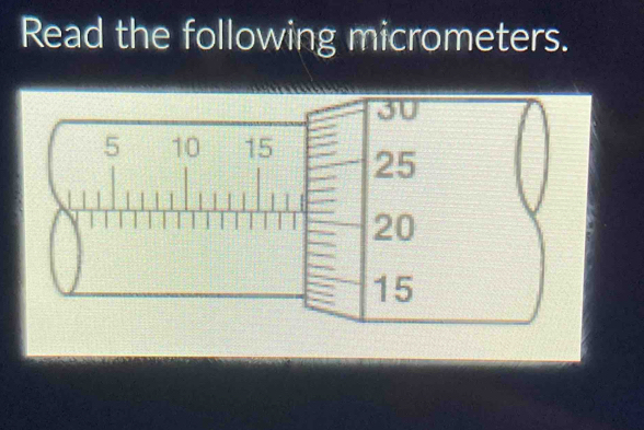 Read the following micrometers.