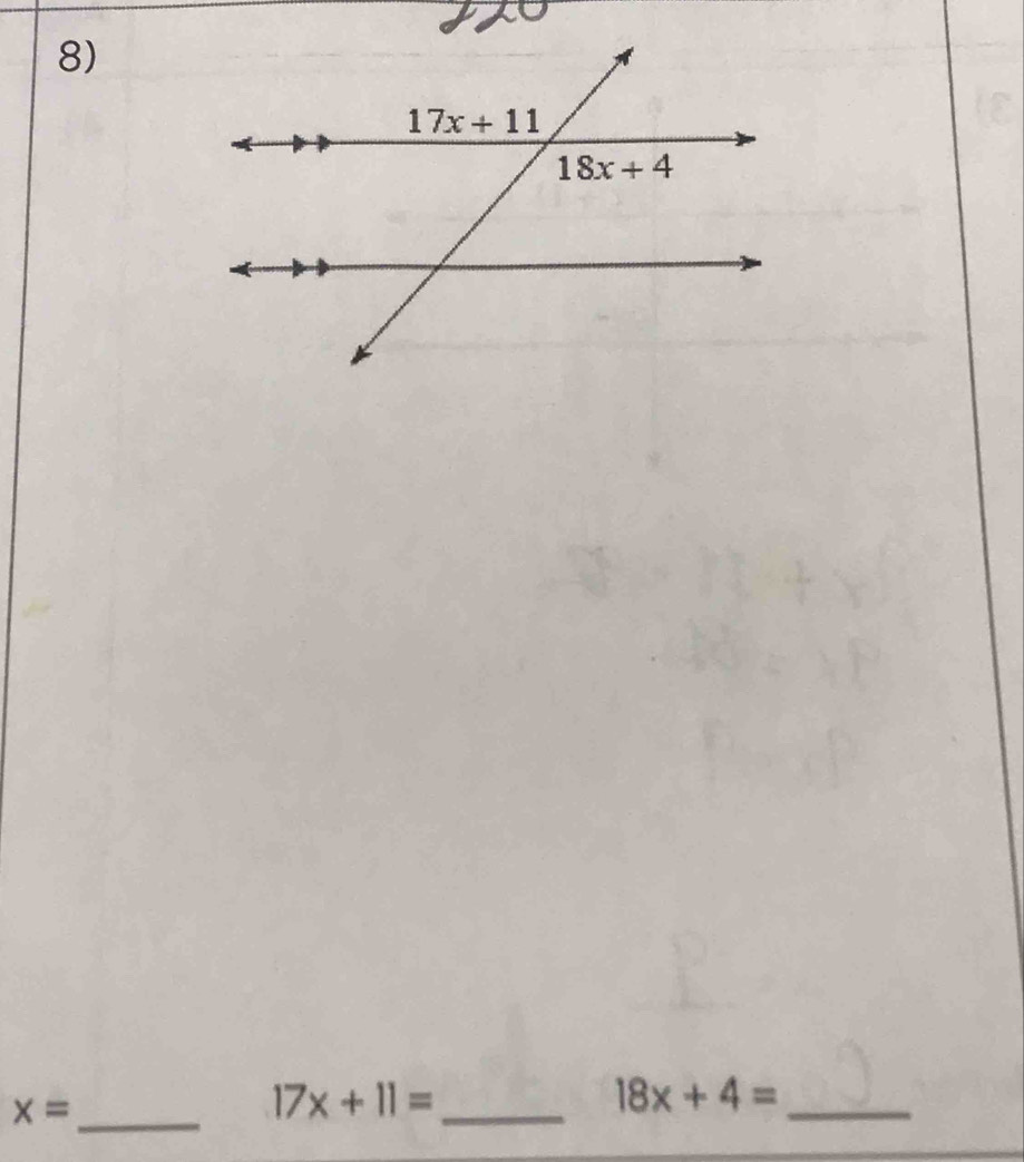 x= _
_ 17x+11=
_ 18x+4=