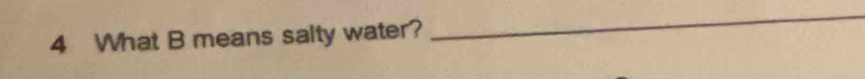 What B means salty water? 
_