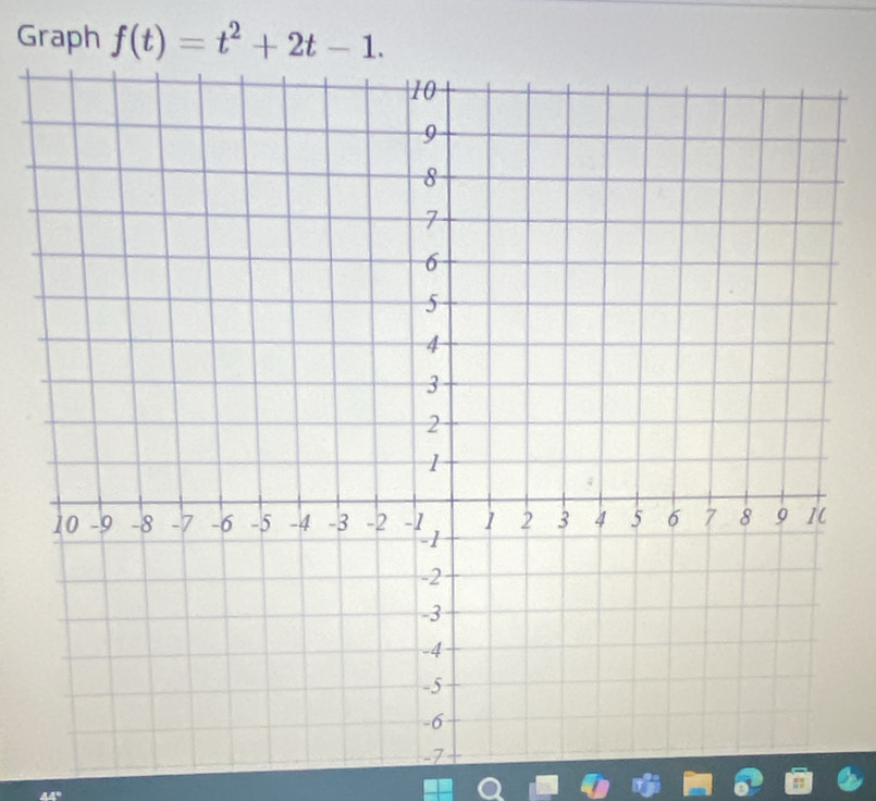 Graph f(t)=t^2+2t-1.