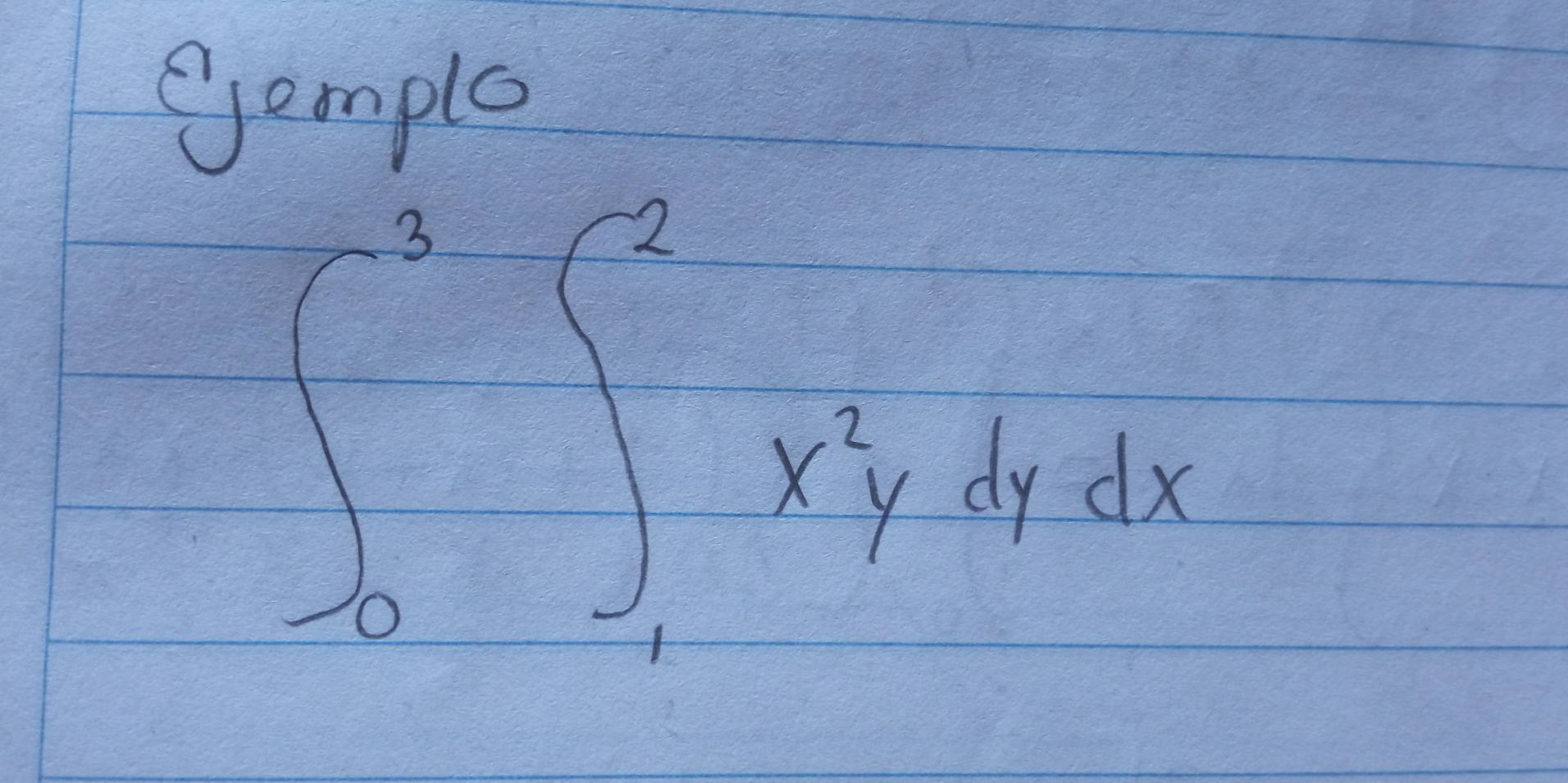 Gomple
∈t _0^(3∈t _1^2x^2)ydydx