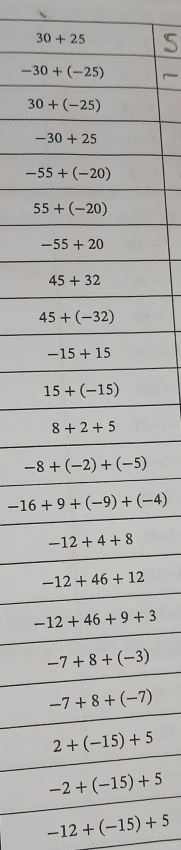 30+25
-12+(-15)+5