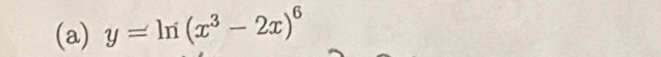 y=ln (x^3-2x)^6