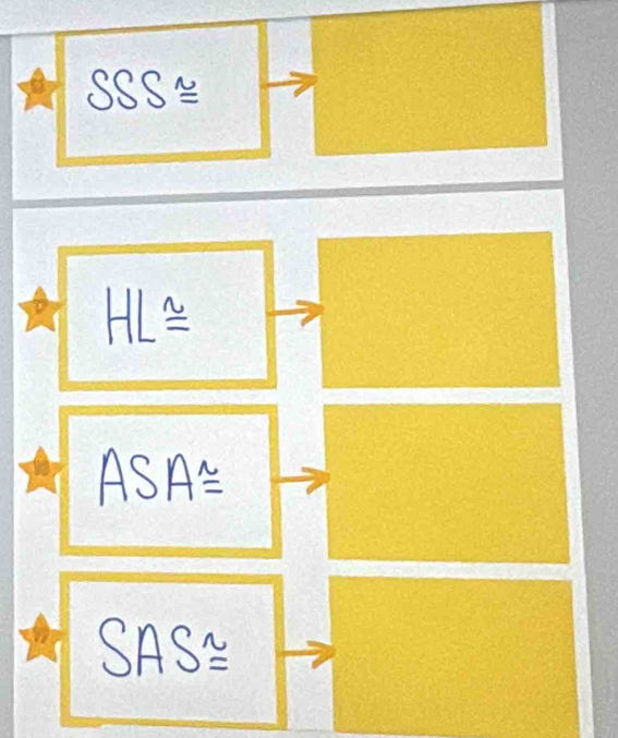 SSS≌
HL≌
ASA≌.