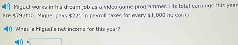 Miguel works in his dream job as a video game programmer. His total earnings this year
are $79,000. Miguel pays $221 in payroll taxes for every $1,000 he earns. 
What is Miguel's net income for this year?
ABa_2O_3(aq)=Al(s)+O_2(s)Delta H_(s)Delta H_3(s)+O(l)(l)
s (-1