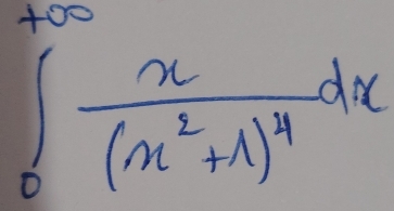 ∈t _0^((700)frac x)(x^2+1)^4dx