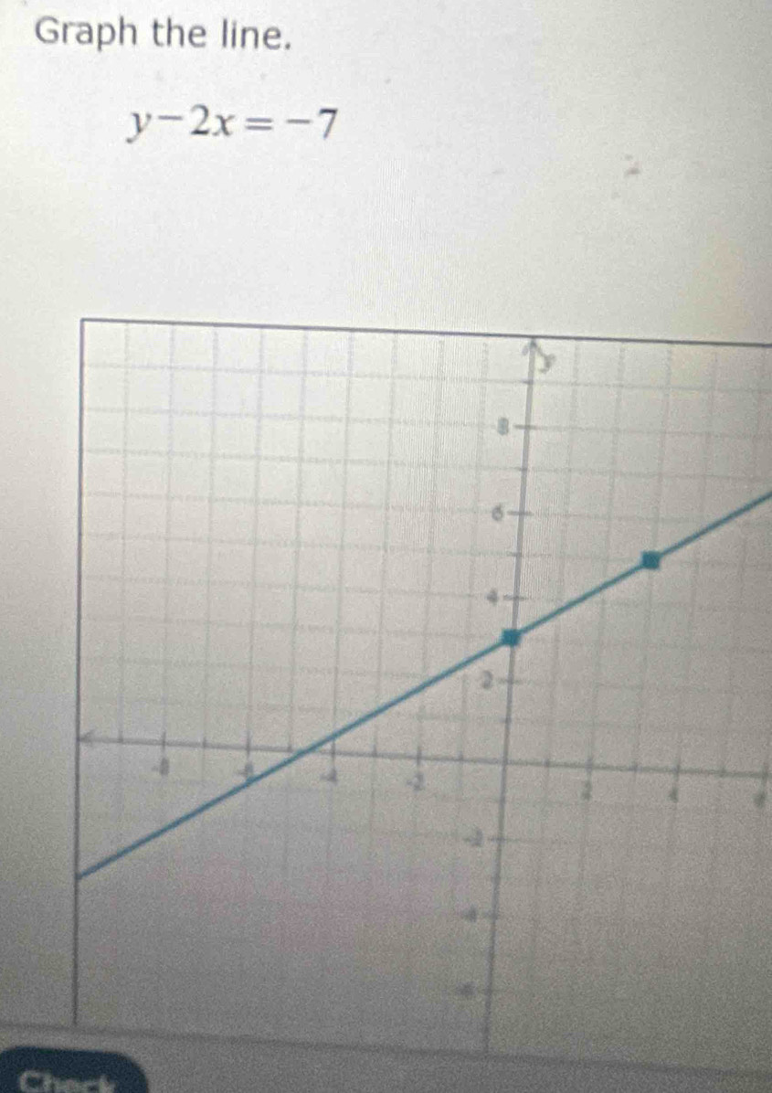 Graph the line.
y-2x=-7