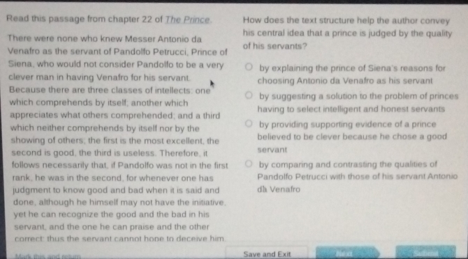 Solved: Read this passage from chapter 22 of The Prince. How does the