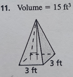 Volume =15ft^3