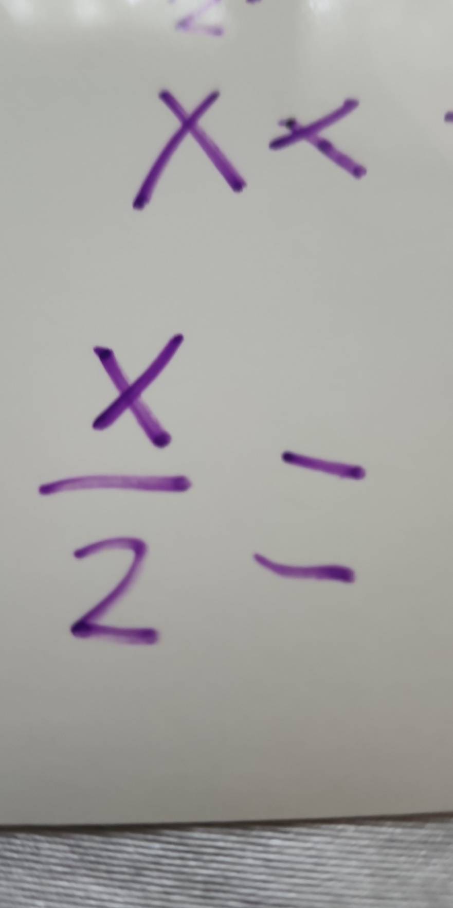 x-
 x/2 =