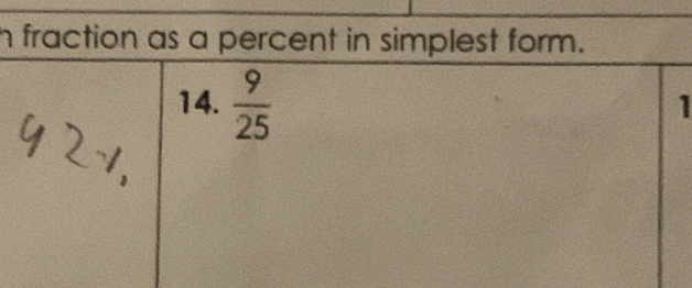 fraction as a percent in simplest form.
1