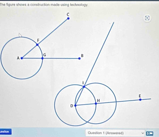 The figure shows a construction made using technology. 
estion Question 1 (Answered)