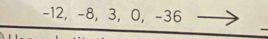 -12, −8, 3, 0, -36