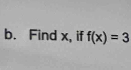 Find x, if f(x)=3