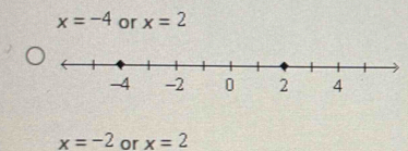 x=-4 or x=2
x=-2 or x=2