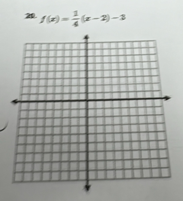 20 f(x)= 1/4 (x-2)-3