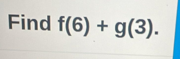 Find f(6)+g(3).