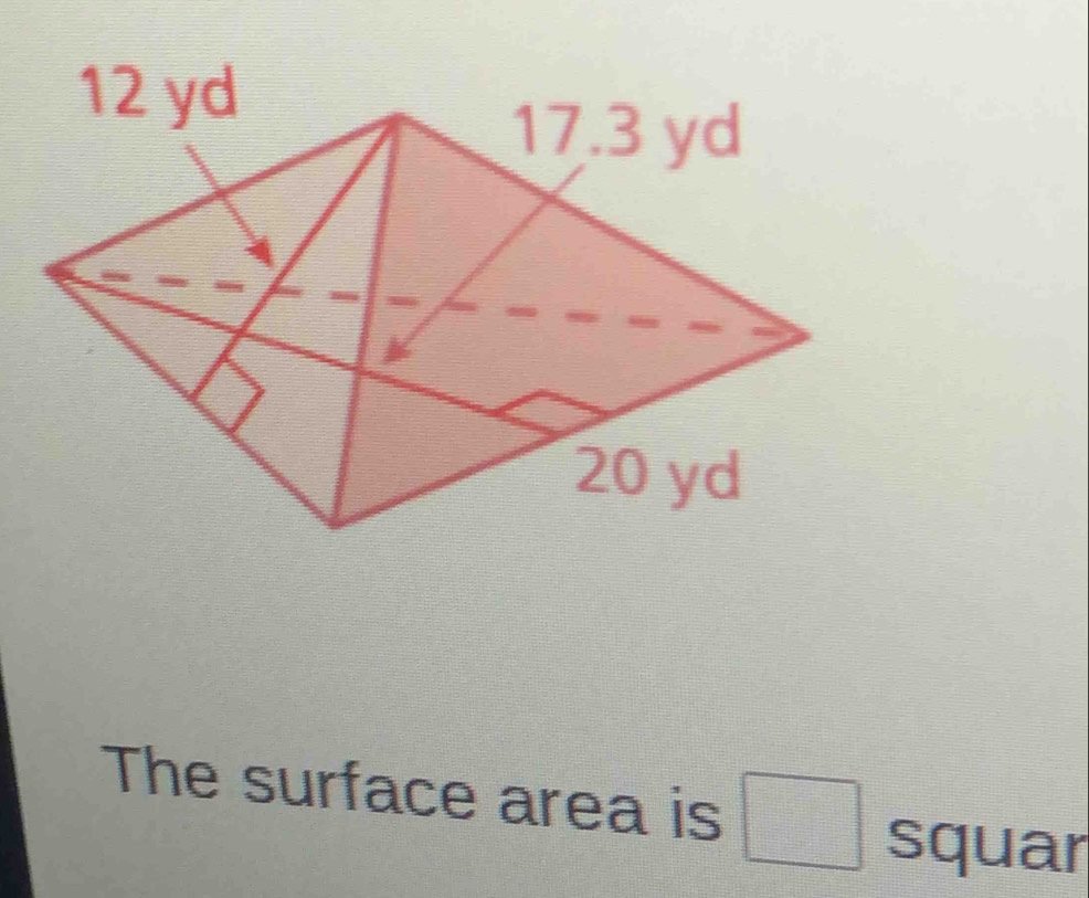 The surface area is □ squar