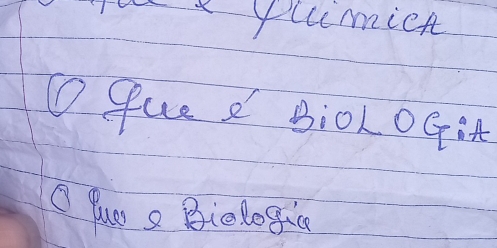 punien
O gue a BioL oGit
O Puo a Bielogia