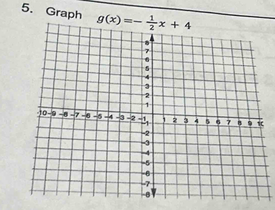 Graph g(x)=- 1/2 x+4