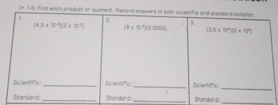 In 1-6, find each product or quati
_