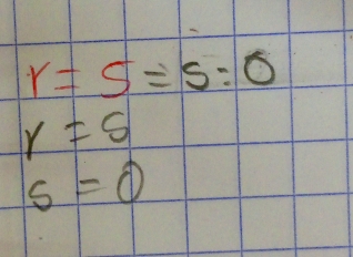 r=5=5:0
r=5
s=0